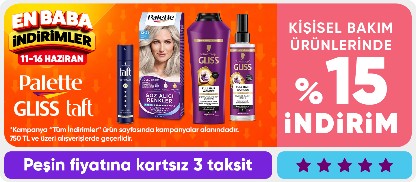 Gliss,Palette, Taft Saç Bakım Ürünlerinde 750 TL ve Üzerine %15 İndirim