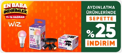 Wiz Markalı Ürünerde Sepette %25 İndirim
