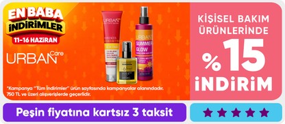 Urban Care Saç Bakım Vücut Ürünlerinde 750 TL ve Üzerine %15 İndirim!