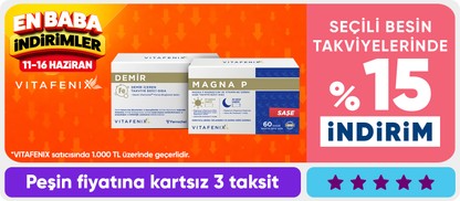 VITAFENIX Satıcılı Seçili besin takviye Ürünlerde 1000 TL Üzerine %15 İndirim!
