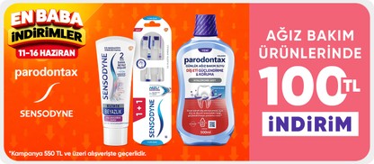 Sensodyne & Parodontax Ağız Bakım Ürünlerinde 550 TL'ye 100 TL İndirim