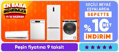 Seçili beyaz eşyalarda  sepette %10 net indirim