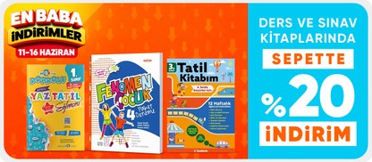 Ders ve sınav kitaplarında sepette %20 indirim