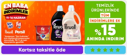 Temizlik ürünlerinde tüm indirimlere ek  %15 anında indirim 