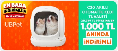 C20 akıllı otomatik kedi tuvaleti  20.799 TL fiyatına ek  1.000 TL anında indirimli 