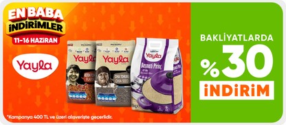 Bakliyatlarda %30 i̇ndirim*