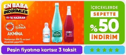 İçeceklerde sepette %50 i̇ndirim*