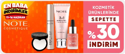 Kozmetik ürünlerinde  sepette %30 indirim