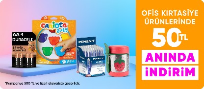 Ofis Kırtasiye Ürünlerinde 50 TL İndirim Kuponu 