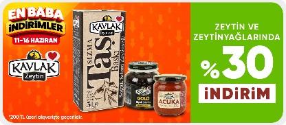Zeytin ve zeytinyağlarında %30 indirim