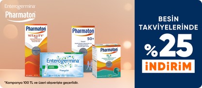 Pharmaton ve Enterogermina Besin takviyelerinde  100 TL ve üzerine %25 indirim
