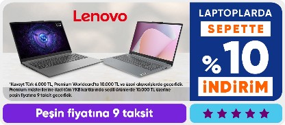 Lenovo Laptoplarda Sepette %10 İndirim Fırsatı