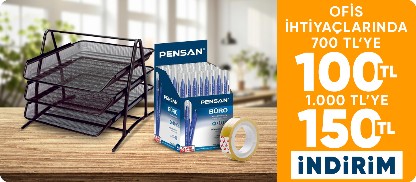 Ofis İhtiyaçlarına Özel 700 TL üzerine 100 TL / 1000 TL üzerine 150 TL İndirim! 
