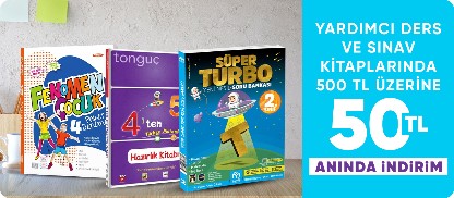 Yardımcı ders ve sınav kitaplarında  500 TL üzerine 50 TL anında indirim