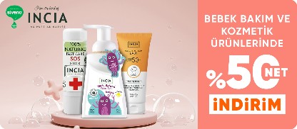 INCIA ve Siveno Bebek Bakım ve Kozmetik Ürünlerinde Net %50 İndirim!