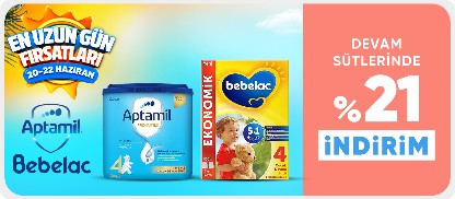 Aptamil ve Bebelac Devam Sütlerinde %21 İndirim