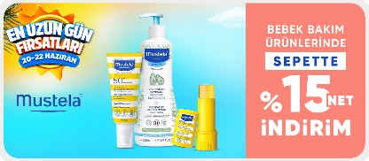 Mustela Bebek Bakım Ürünlerinde Sepette Net %15 İndirim