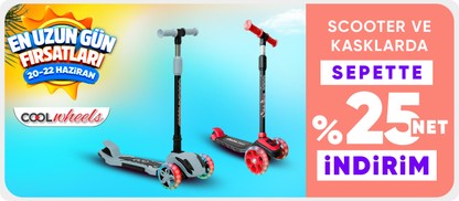Cool Wheels Scooter ve Kasklarda Sepette Net %25 İndirim