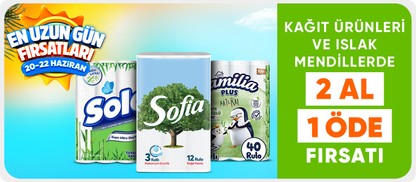 Kağıt ürünleri ve ıslak mendillerde 2 al 1 öde fırsatı