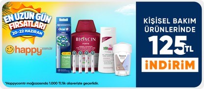 Happycomtr Mağazasında 1000 TLye 125 TL  İndirim