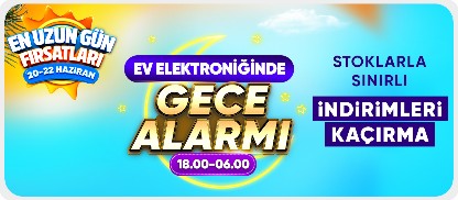 Ev elektroniğinde gece indirim alarmı