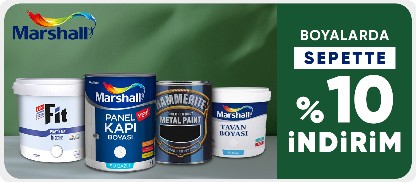 Marshall markalı boya ürünlerinde sepette %10 indirim