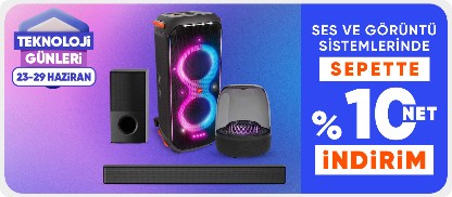 Ses ve Görüntü Sistemlerinde Sepette %10 Net İndirim!