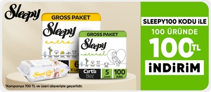 SLEEPY100 kodu ile  100 üründe 100 TL indirim*