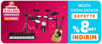 Müzik ürünlerinde  sepette %10 net indirim