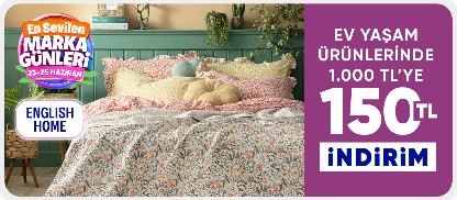 English Home 1.000 TL'ye 150 TL indirim