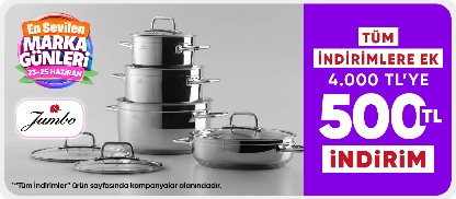 Jumbo        Tüm İndirimlere Ek 4000 TL'ye 500 TL İndirim