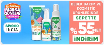 INCIA & Siveno Bebek bakım ve Kozmetik Ürünlerinde Sepette Net %55 İndirim