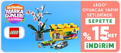 LEGO® Oyuncak Yapım Setlerinde Sepette Net %15 İndirim