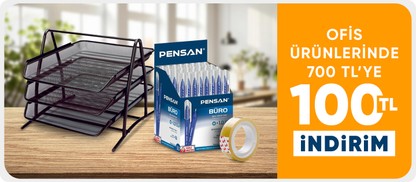 Ofis İhtiyaçlarına Özel 700 TL üzerine 100 TL İndirim