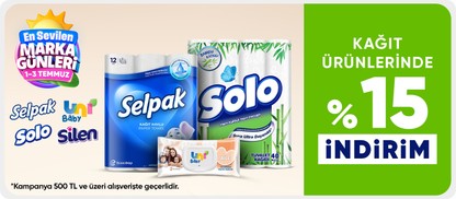 Kağıt ürünlerinde  %15 indirim*