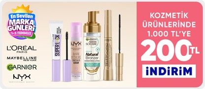 Kozmetik ürünlerinde  200 TL indirim*