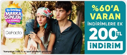 %60’a varan indirimlere ek 200 TL indirim*
