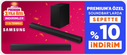 Samsung Soundbarlarda Premiuma Özel %10 Sepet İndirimi