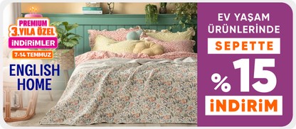 English Home Ev yaşam ürünlerinde  sepette %15 indirim