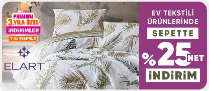 Elart ürünlerinde Sepette %25 net indirim