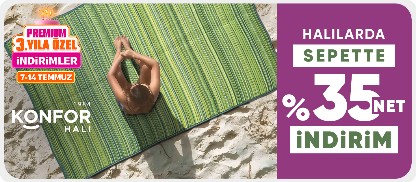 Konfor Halı ürünlerinde Sepette %35 net indirim