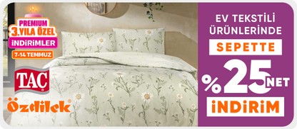 Taç Özdilek ürünlerinde Sepette %25 net indirim