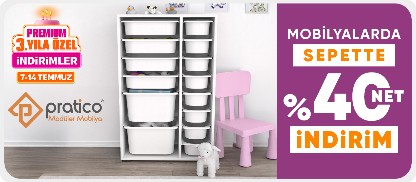 Pratico mobilyalarda Sepette %40 net indirim