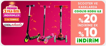 Cool Wheels Scooter ve Kasklarda COOL10 Kodu ile %20 İndirime Ek Sepette %10 İndirim