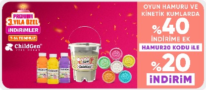 ChildGen Play Dough Markalı Oyun Hamuru ve Kinetik Kumlarda Sepette %40 İndirime ek HAMUR20 Kodu İle %20 İndirim!