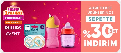Philips Avent Anne Bebek Ürünlerinde Sepette Net %30 İndirim