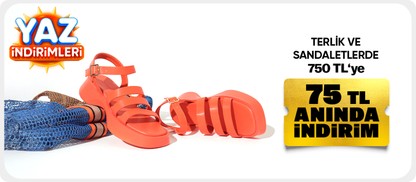 Terlik ve Sandaletlerde 750 TL Üzeri 75 TL Kupon