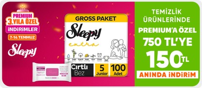 Temizlik ürünlerinde  Premium’a özel 750 TL’ye 150 anında TL indirim