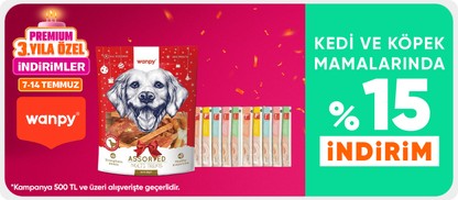 Kedi ve köpek mamalarında  %15 indirim*