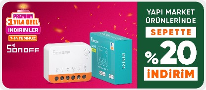 Sonoff Markalı Ürünlerde Sepette %20 İndirim